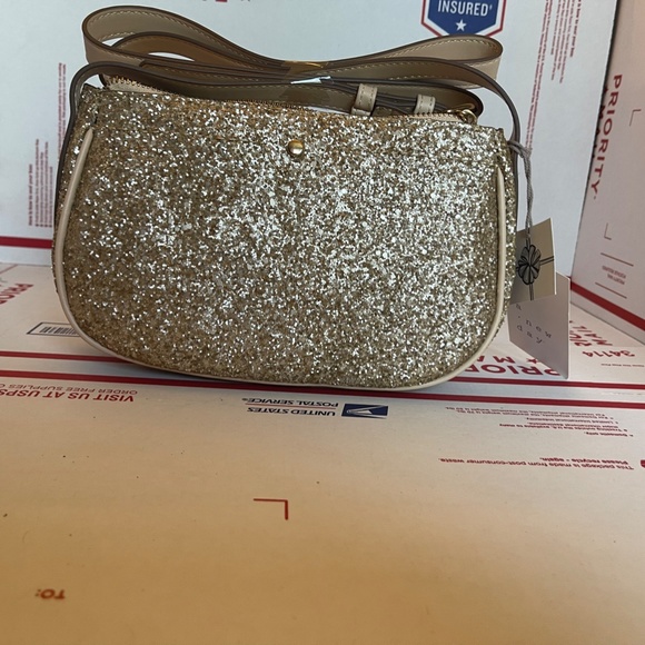 Cross Body Bag Cross Body Purse Gold Glitter NWT - Picture 5 of 16